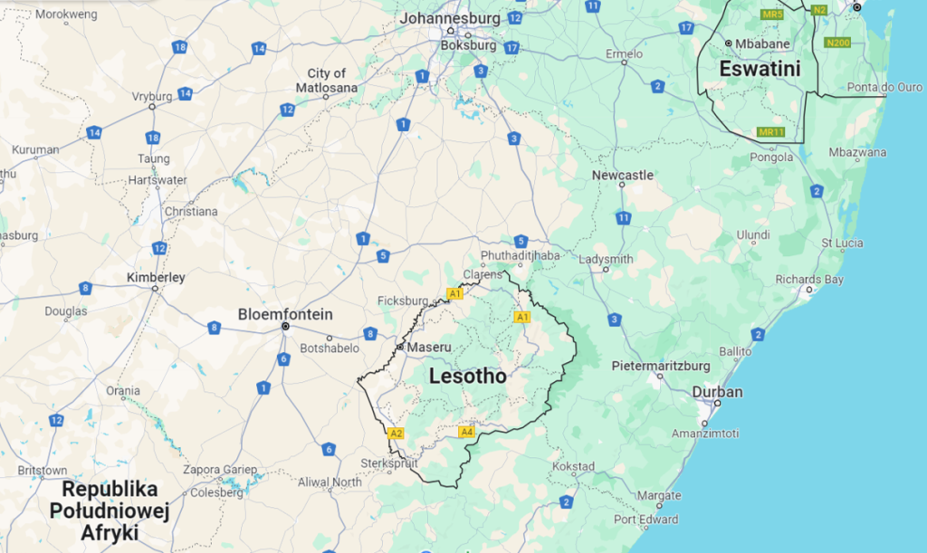 Lesotho mapa
