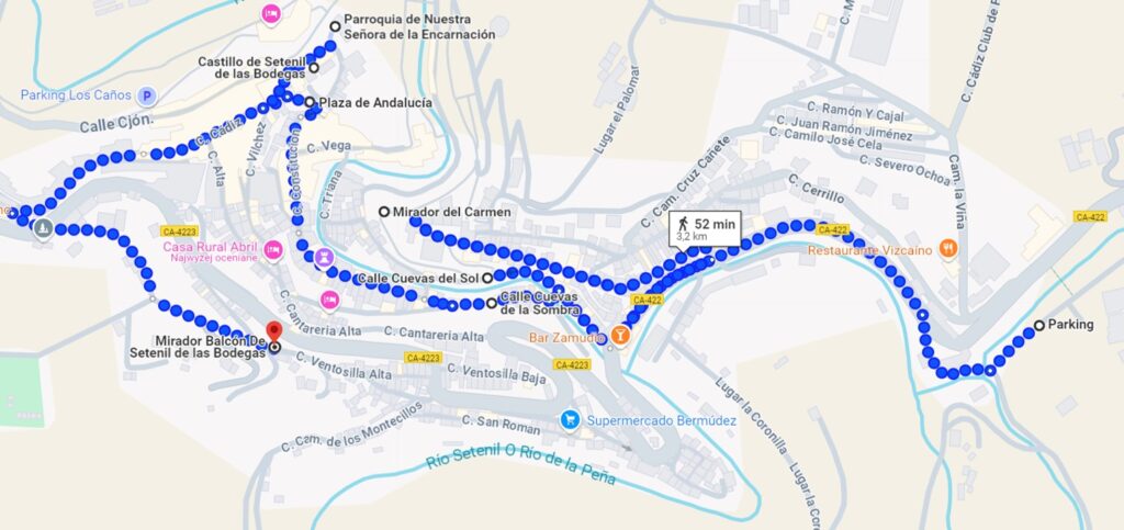 mapa Setenil de las Bodegas